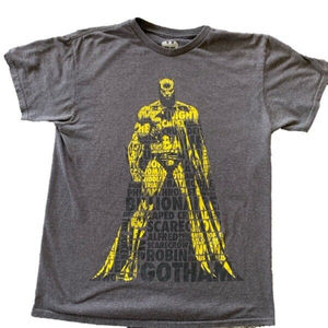 Batman Gotham Men's Graphic Tee Charcoal Tshirt Size Medium